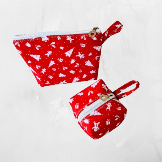 Picture of Set of 2 cute pouch for Baby essentials, Perfect for storing diapers, wipes, pacifiers, and more.
