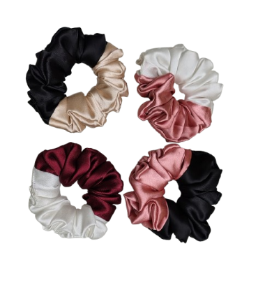 Picture of Dual-Tone Satin Scrunchies Combo – Medium-Pack of 4