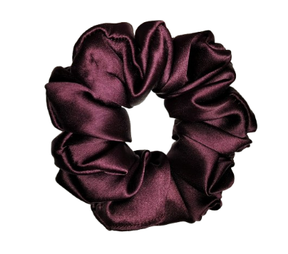 Picture of Rosewood Silk Satin Scrunchies – Elegant & Gentle Hair Accessories for Women & Girls