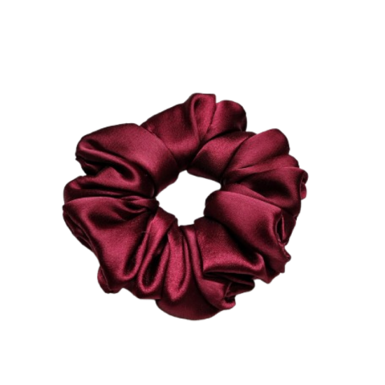 Picture of Deep Marron | Silk Satin Scrunchies – Elegant & Gentle Hair Accessories for Women & Girls