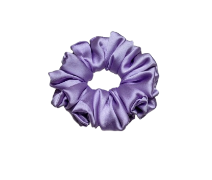 Picture of Dark Lavender | Silk Satin Scrunchies – Elegant & Gentle Hair Accessories for Women & Girls