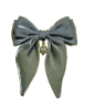 Picture of Cadet Blue Gray Satin Hair Bows – Stylish Bow Clips for Women & Girls