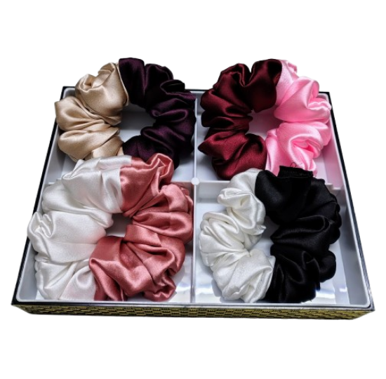 Picture of Dual-Tone Satin Scrunchies Combo-Medium -Pack of 4