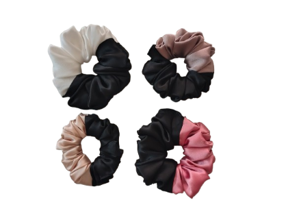 Picture of Dual-Tone Satin Scrunchies Combo-Medium -Pack of 4