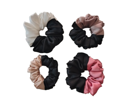 Picture of Dual-Tone Satin Scrunchies Combo-Medium -Pack of 4