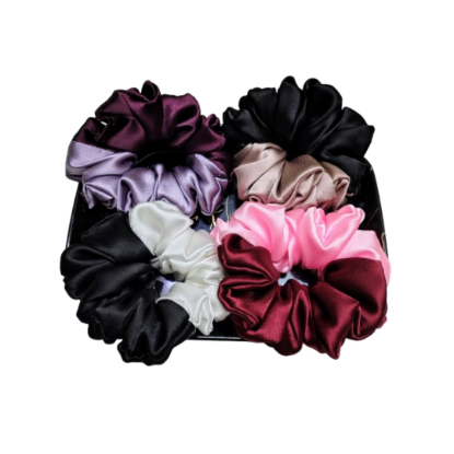 Picture of Dual-Tone Satin Scrunchies Combo-Medium -Pack of 4