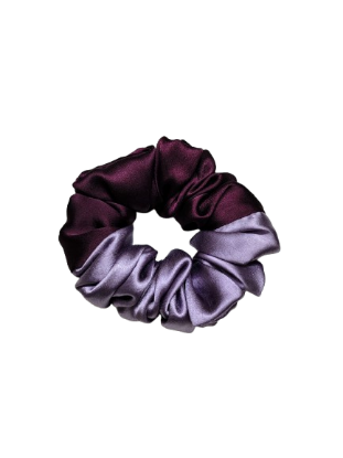 Picture of Rosewood & Old lavender Dual-Tone Satin Scrunchies for Women & Girl