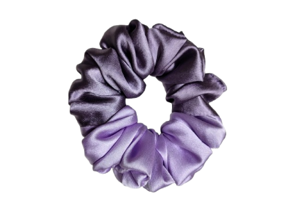 Picture of Dark Lavender & Lavender Gray Dual-Tone Satin Scrunchies for Women & Girl