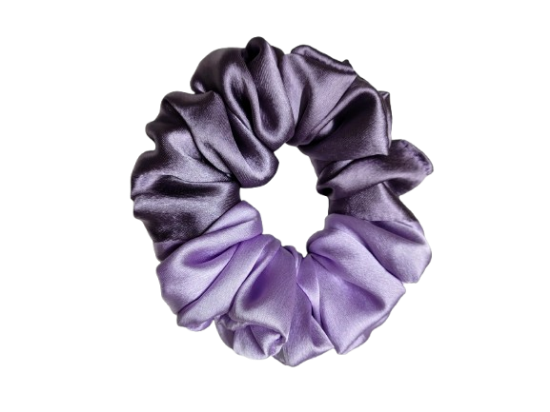 Picture of Dark Lavender & Lavender Gray Dual-Tone Satin Scrunchies for Women & Girl