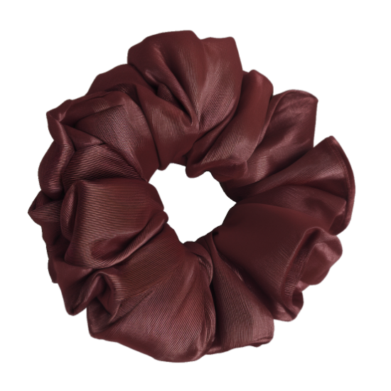 Picture of Old Rose Organza Scrunchies | Medium Size | Elegant & Stylish Hair Accessory