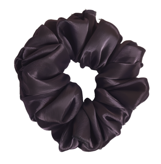 Picture of Purple Taupe Organza Scrunchies | Medium Size | Elegant & Stylish Hair Accessory