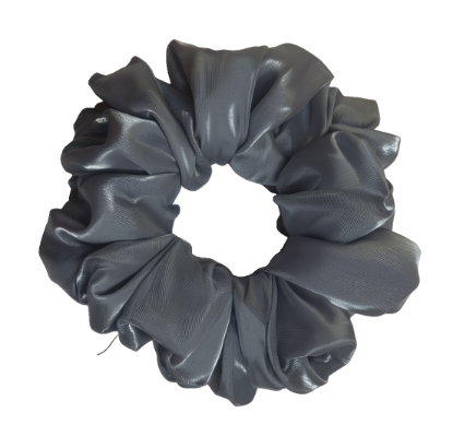 Picture of Slate Gray Organza Scrunchies | Medium Size | Elegant & Stylish Hair Accessory
