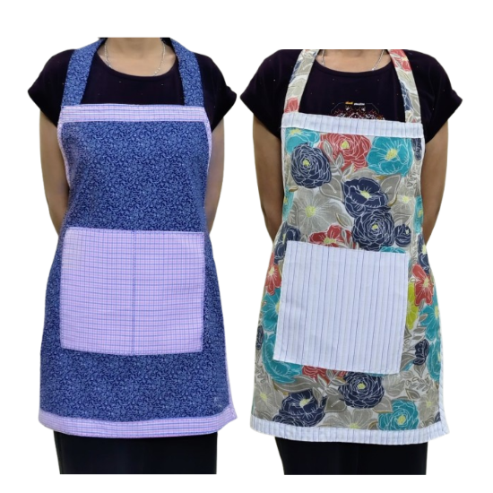Picture of Apron for Kitchen  with Front Centre Pockets  | Free Size-Pack of -2