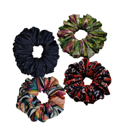 Picture of Printed Scrunchies Combo-Pack of 4, Size Medium