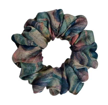 Picture of Printed Fabric Organza Scrunchies | Medium Size |  Unique Fashion Accessories for Spring and Summer