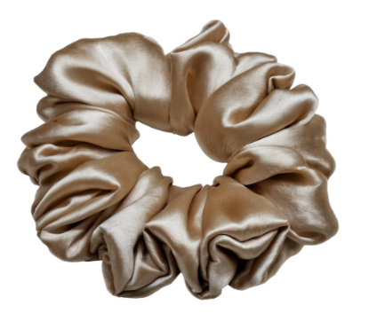 Picture of Pale Brown-Premium Silk Satin Scrunchies - Elegant Hair Accessories for Women & Girls