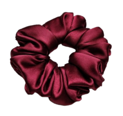 Picture of Deep Marron | Silk Satin Scrunchies – Elegant & Gentle Hair Accessories for Women & Girls